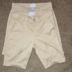 Children’s place uniform shorts, adjustable waist, khaki color, girls size 8